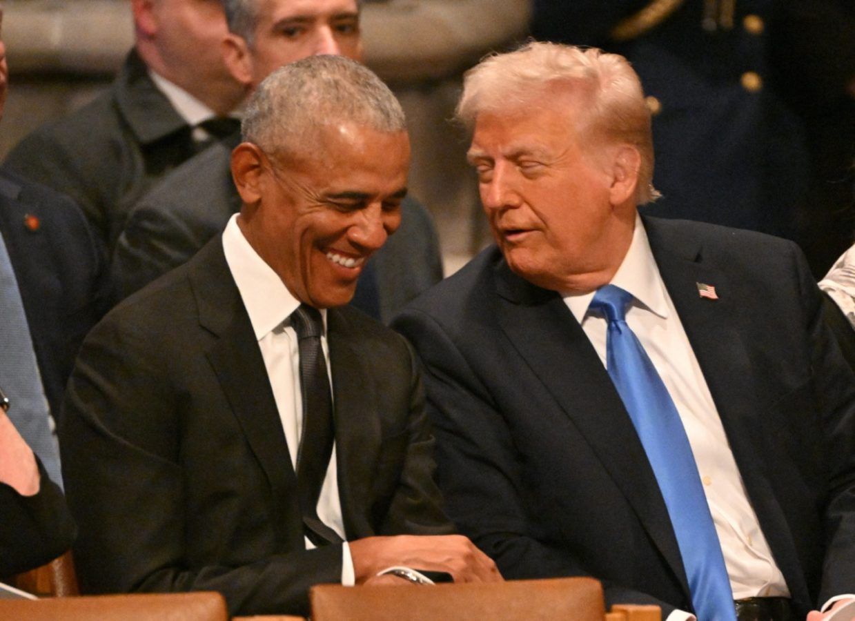 What were Trump and Obama talking about at Jimmy Carter’s funeral?